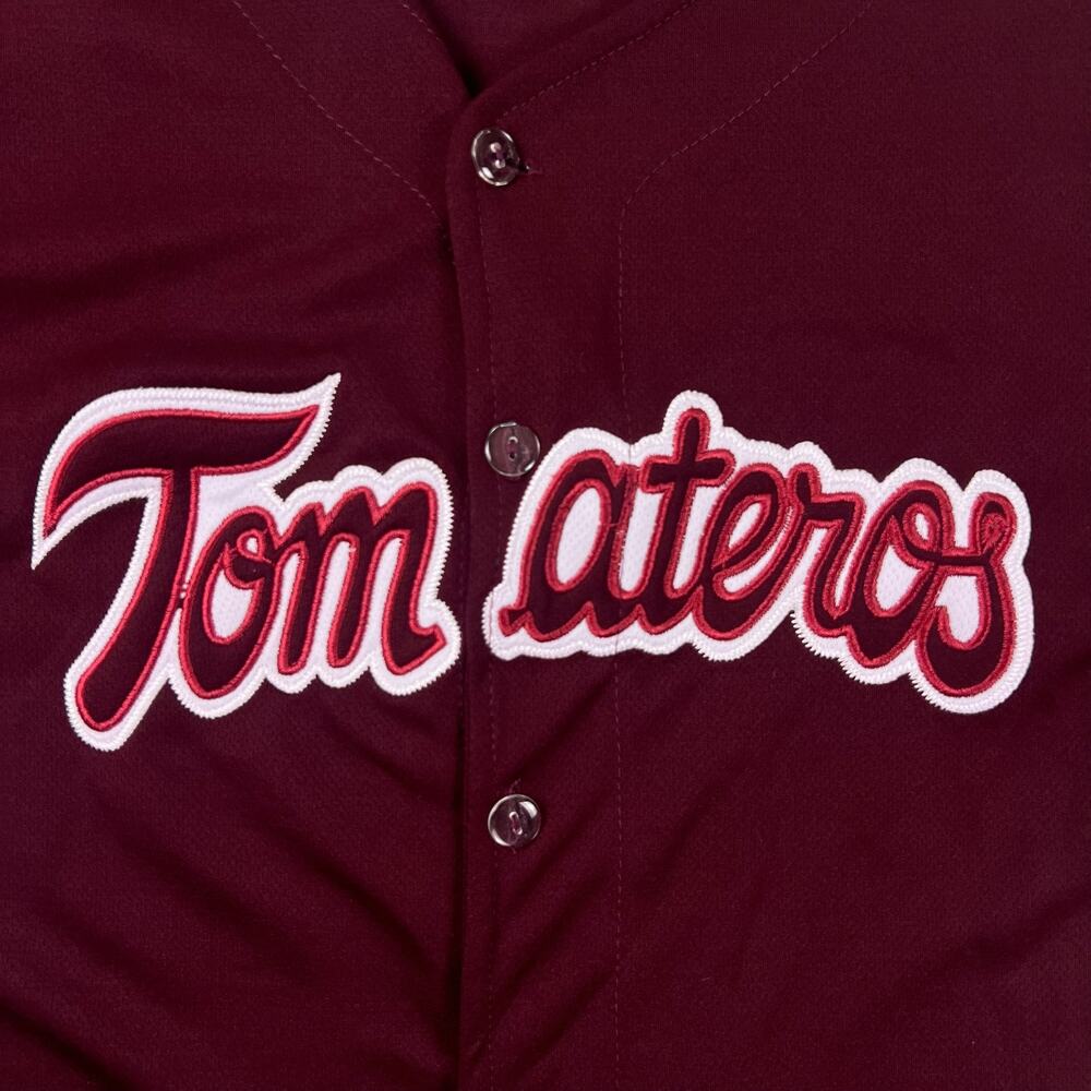 Tomateros De Culiacan Jersey Mens M Burgundy LMB Mexico Baseball New Era Sewn - Picture 5 of 14